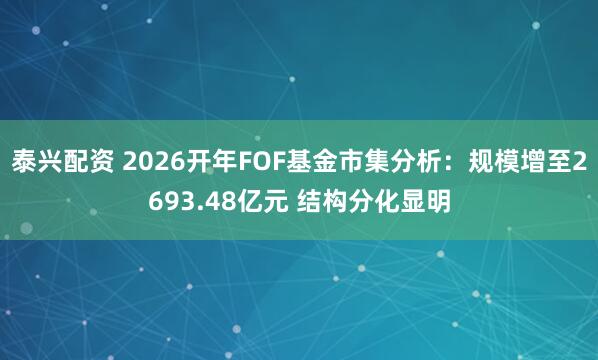 泰兴配资 2026开年FOF基金市集分析：规模增至2693.48亿元 结构分化显明