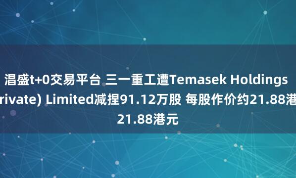淐盛t+0交易平台 三一重工遭Temasek Holdings (Private) Limited减捏91.12万股 每股作价约21.88港元